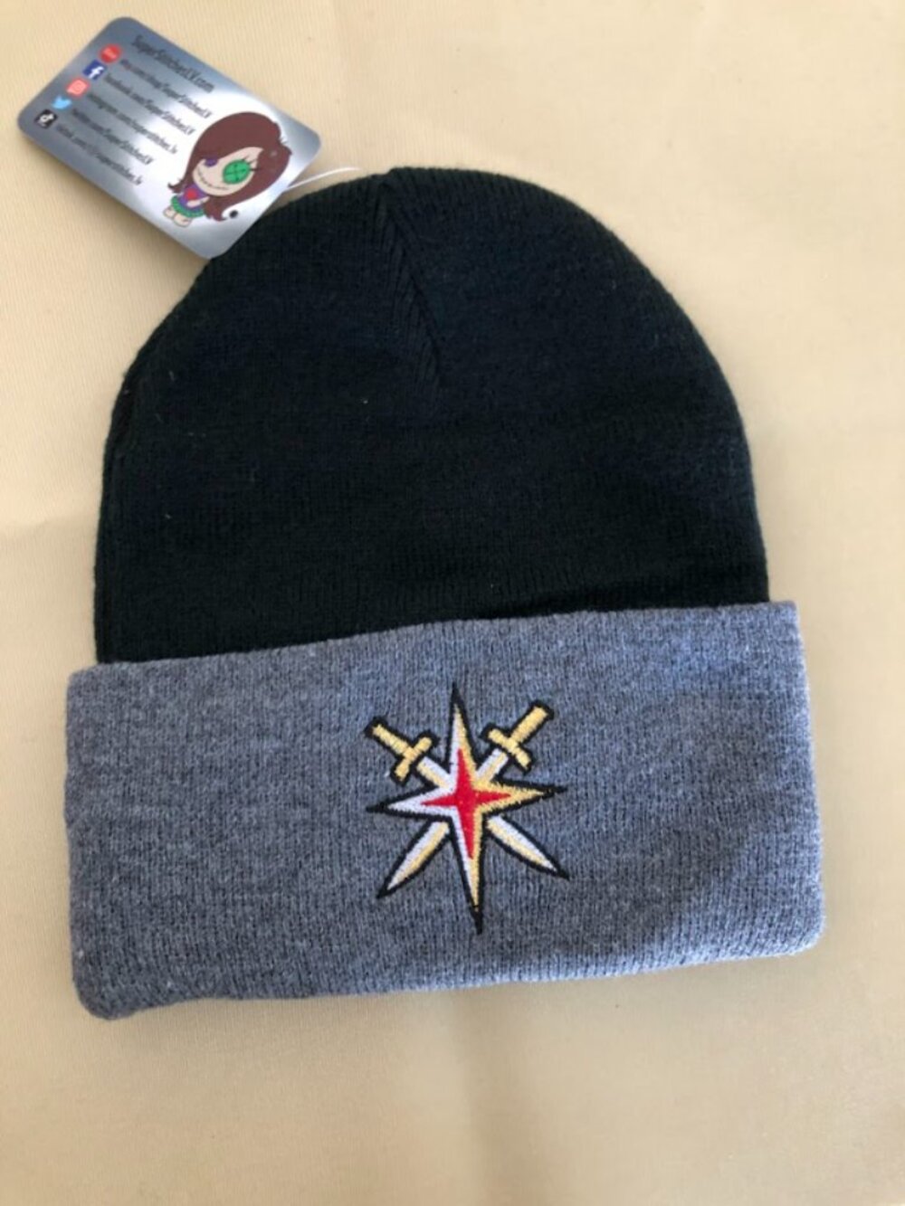 Las Vegas Golden Knights Black and Grey Cuffed Alternate Logo Beanies!